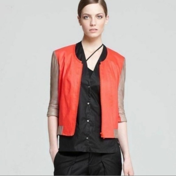 Helmut lang womens small cropped bomber jacket 80s retro vintage inspired - Picture 1 of 13